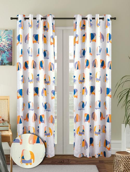 stylish and attractive printed curtains - set of 2 - 21734982 - Very Small Image - 1