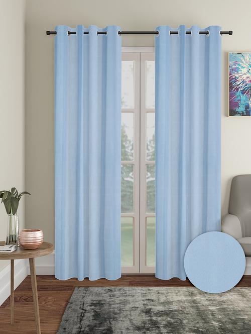 stylish and attractive solid curtains - set of 2 - 21735001 - Very Small Image - 1
