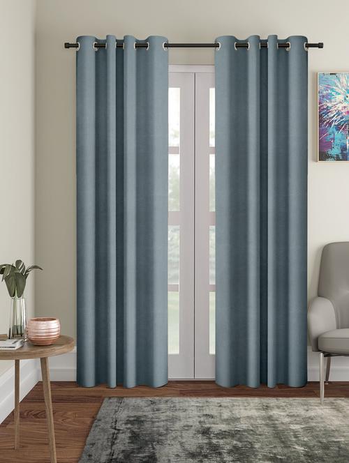 stylish and attractive solid curtains - set of 2 - 21735007 - Very Small Image - 1