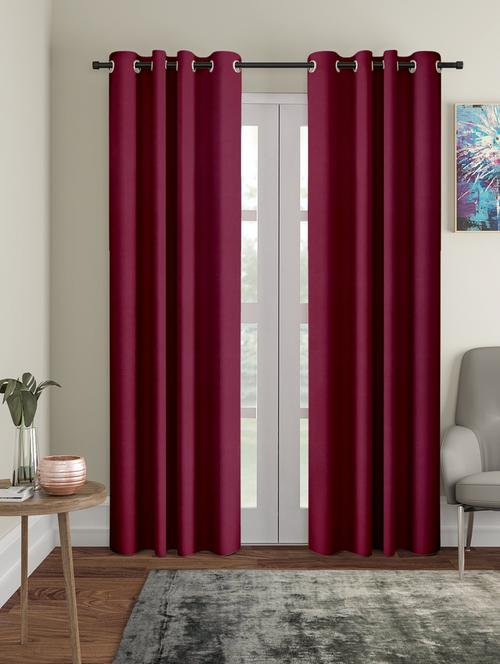stylish and attractive solid curtains - set of 2 - 21735014 - Very Small Image - 1