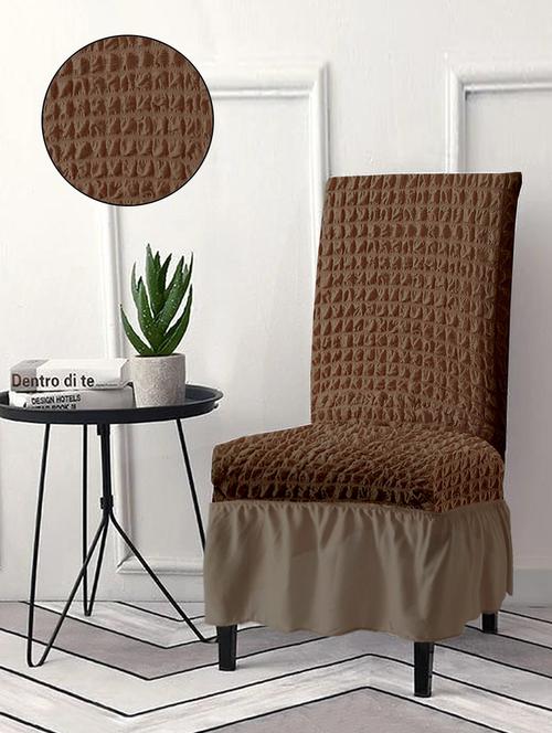solid stretchable soft elastic dining chair covers - 21736634 - Very Small Image - 1