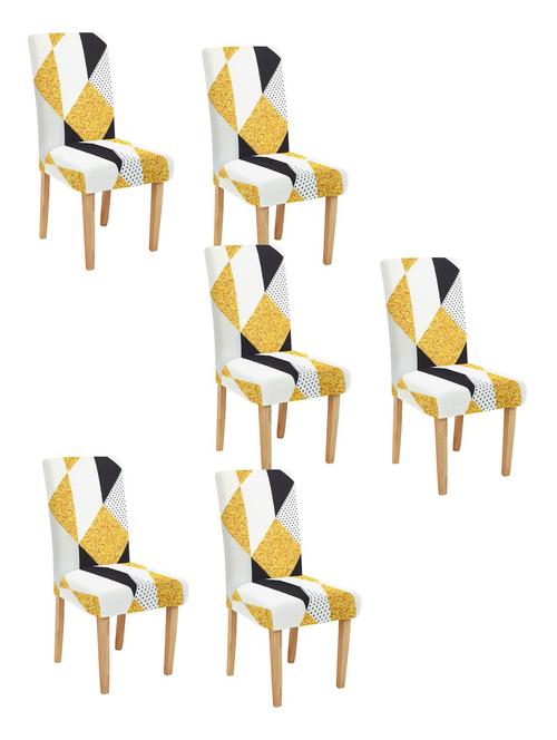 printed stretchable soft elastic dining chair covers - 21736821 - Very Small Image - 1