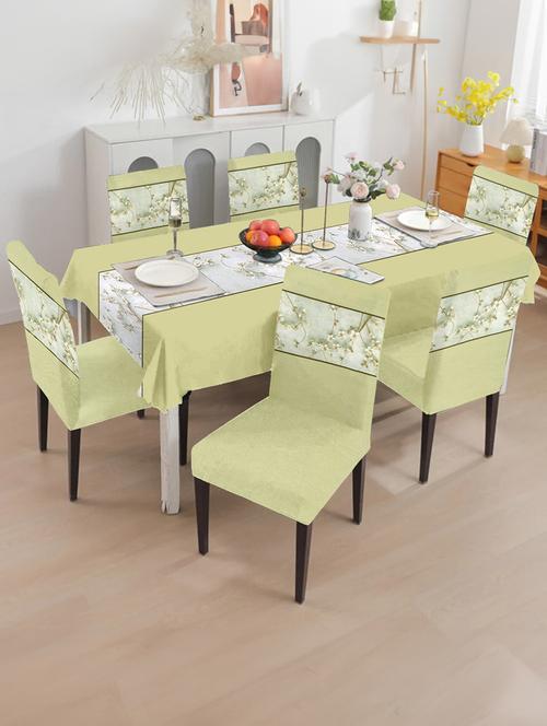 dining chair cover with table covers for kitchen waterproof dining table cloth (1 table cover + 6 chair cover) - 21737217 - Very Small Image - 1