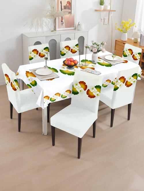 dining chair cover with table covers for kitchen waterproof dining table cloth (1 table cover + 6 chair cover) - 21737230 - Very Small Image - 1