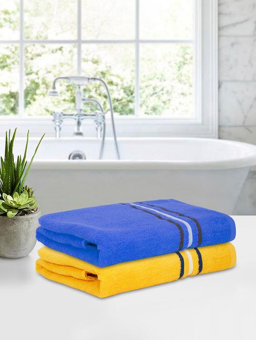two bath towel (70 x 140 cms) pure cotton bath towel set - 21737274 - Very Small Image - 1