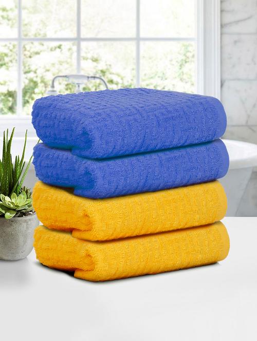 four hand towels (40 x 60 cms) pure cotton hand towel set in two colors - 21737293 - Very Small Image - 1