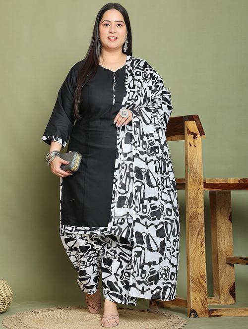 women three quarter sleeve kurta salwar with dupatta set - 21737311 - Very Small Image - 1