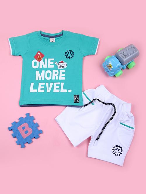 boys printed t-shirt & shorts casual wear set - 21737795 - Very Small Image - 1