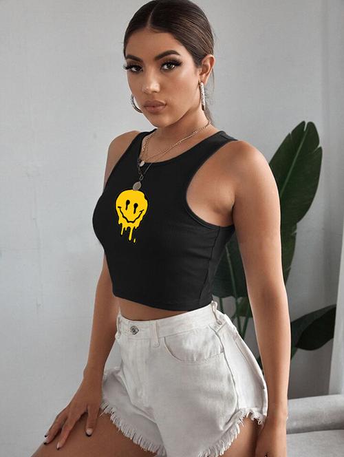 women printed sleeveless crop top  - 21738150 - Very Small Image - 1