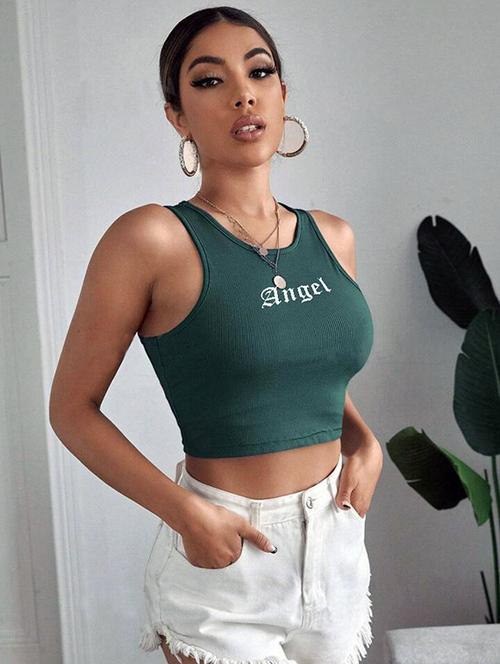 women printed sleeveless crop top  - 21738189 - Very Small Image - 1