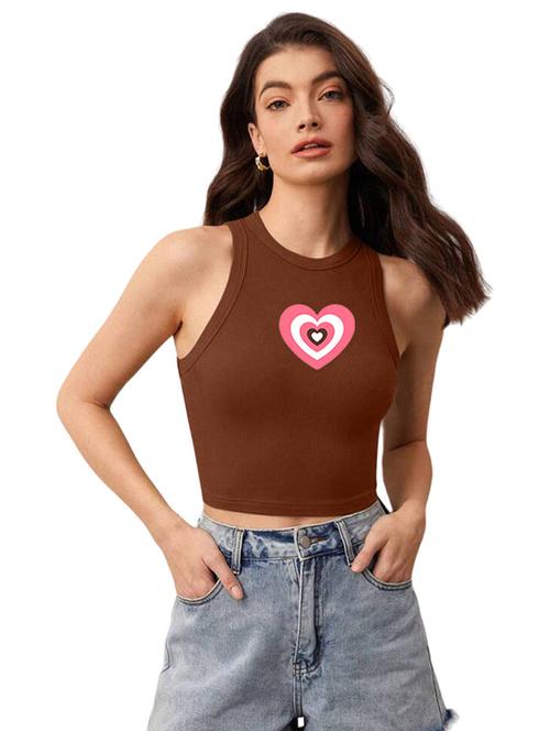 women printed sleeveless crop top  - 21738215 - Very Small Image - 1