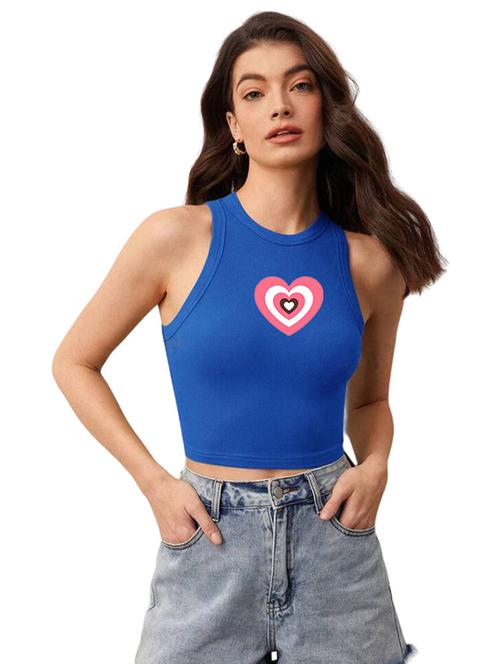 women printed sleeveless crop top  - 21738221 - Very Small Image - 1
