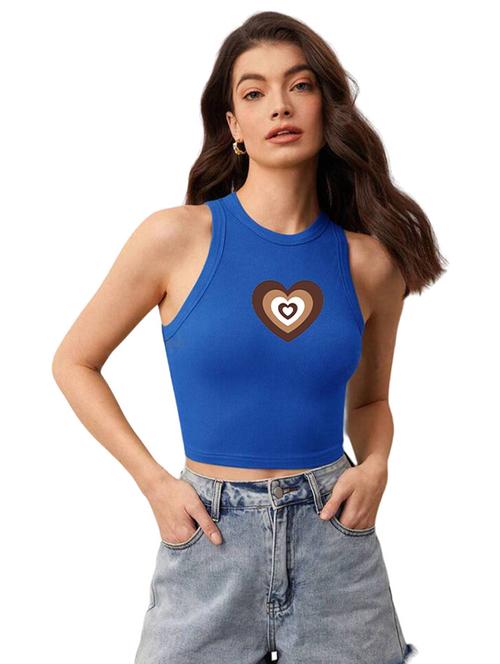 women printed sleeveless crop top  - 21738229 - Very Small Image - 1