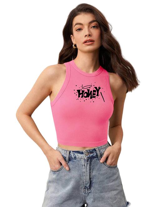 women printed sleeveless crop top  - 21738236 - Very Small Image - 1