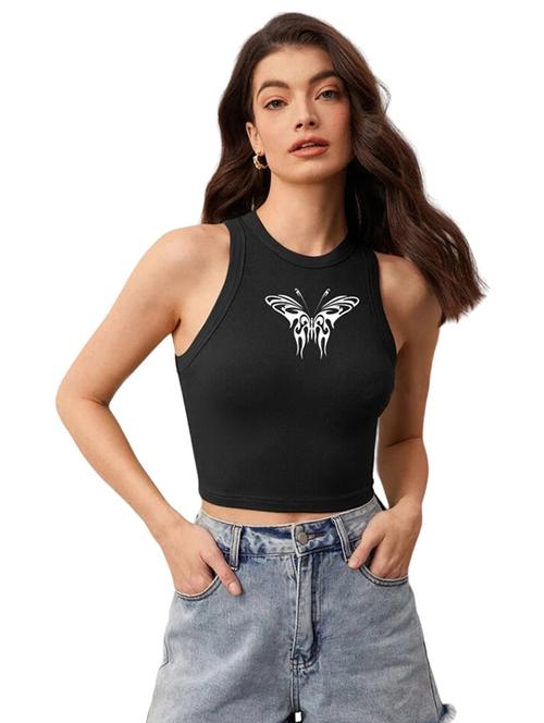 women printed sleeveless crop top  - 21738250 - Very Small Image - 1
