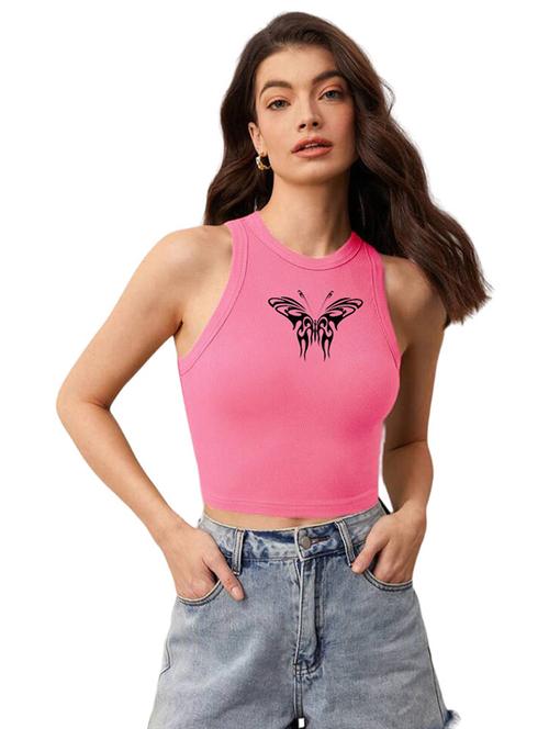 women printed sleeveless crop top  - 21738252 - Very Small Image - 1