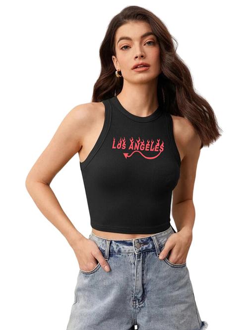 women printed sleeveless crop top  - 21738257 - Very Small Image - 1