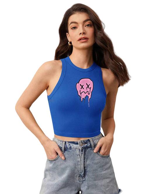 women printed sleeveless crop top  - 21738269 - Very Small Image - 1
