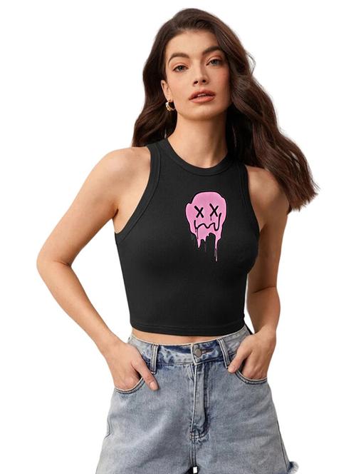 women printed sleeveless crop top  - 21738273 - Very Small Image - 1