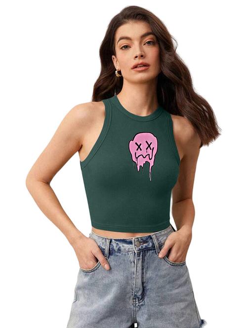 women printed sleeveless crop top  - 21738275 - Very Small Image - 1