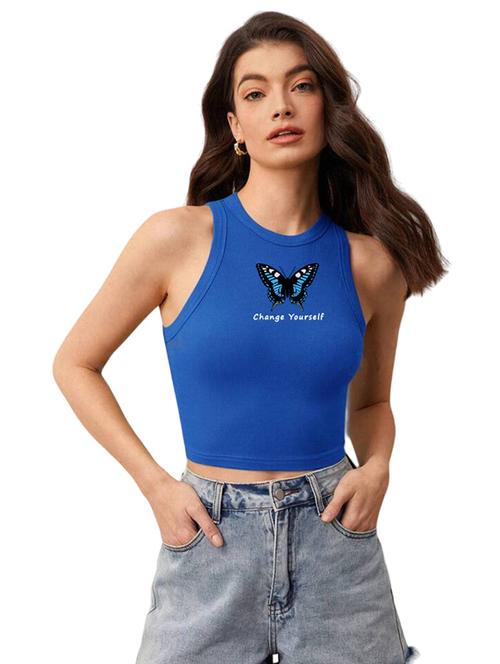 women printed sleeveless crop top  - 21738283 - Very Small Image - 1