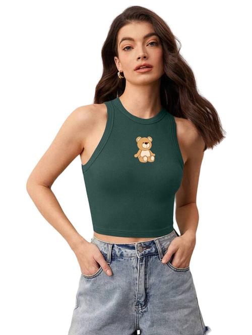 women printed sleeveless crop top  - 21738293 - Very Small Image - 1