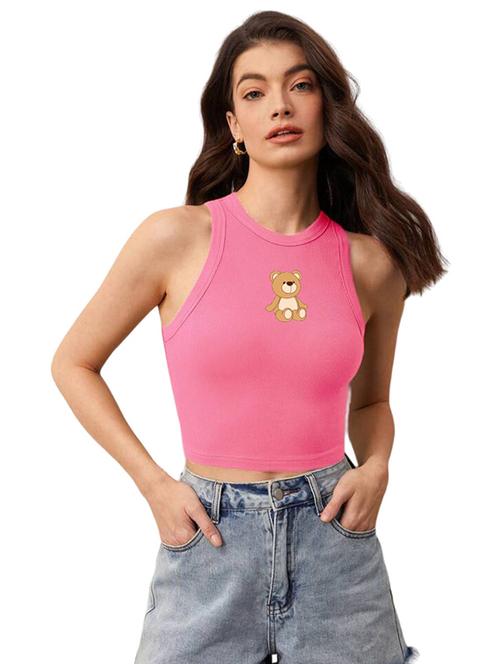 women printed sleeveless crop top  - 21738297 - Very Small Image - 1