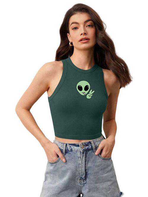 women printed sleeveless crop top  - 21738321 - Very Small Image - 1