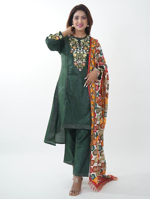 women embroidered kurta pant set with dupatta - 21738428 - Very Small Image - 1