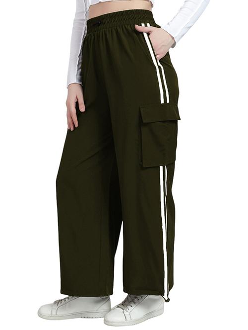 women solid high rise track pant - 21739057 - Very Small Image - 1
