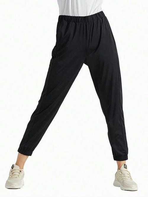 women solid high rise joggers - 21739066 - Very Small Image - 1