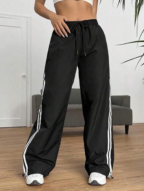women solid high rise track pant - 21739071 - Very Small Image - 1