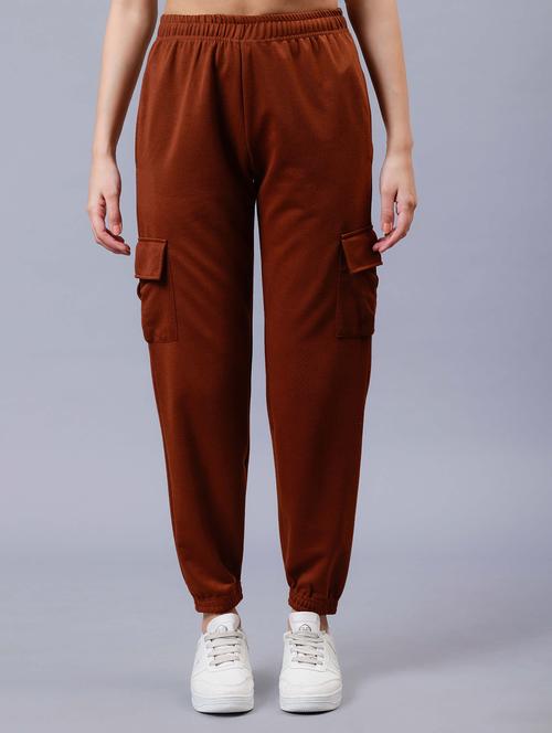 women solid high rise joggers - 21739195 - Very Small Image - 1