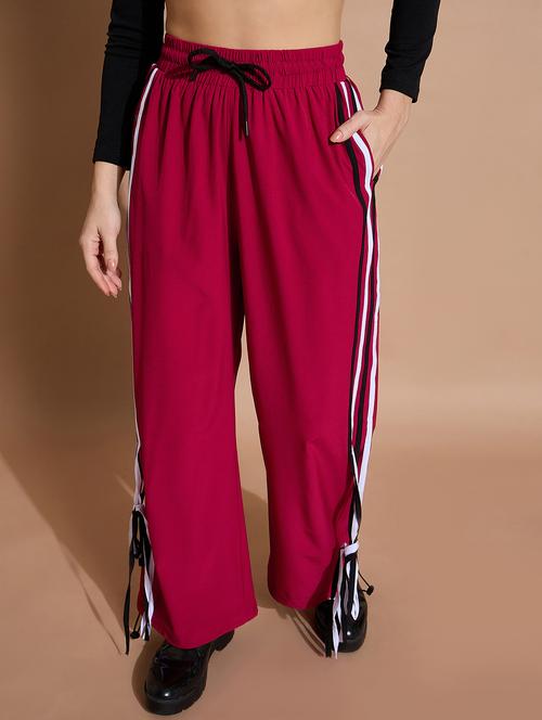 women solid mid rise track pant - 21739303 - Very Small Image - 1