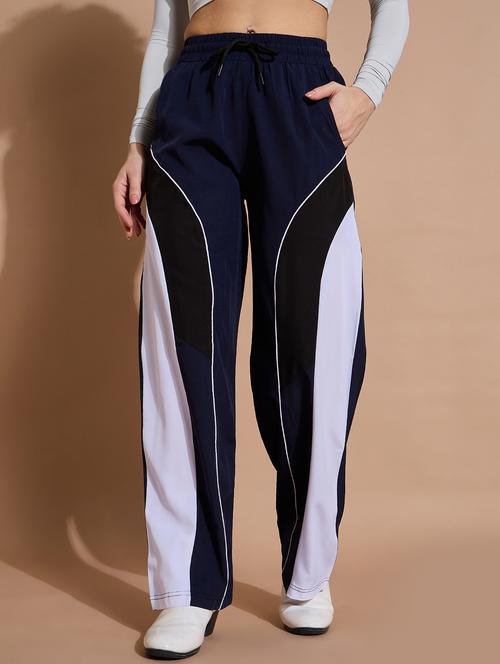 women color block mid rise track pant - 21739309 - Very Small Image - 1
