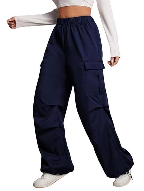 women solid mid rise parachute pants - 21739331 - Very Small Image - 1