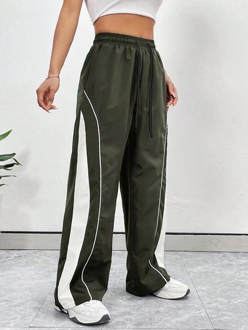 women color block mid rise track pant - 21739376 - Very Small Image - 1