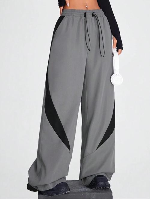 women color block mid rise track pant - 21739514 - Very Small Image - 1
