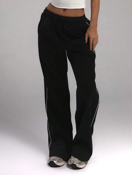 women solid mid rise track pant - 21739542 - Very Small Image - 1