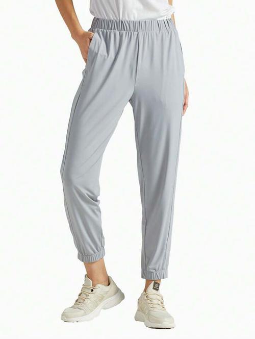 women solid mid rise joggers - 21739919 - Very Small Image - 1