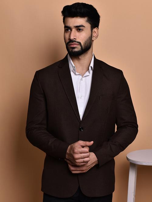 men solid single breasted long sleeve blazer - 21740110 - Very Small Image - 1