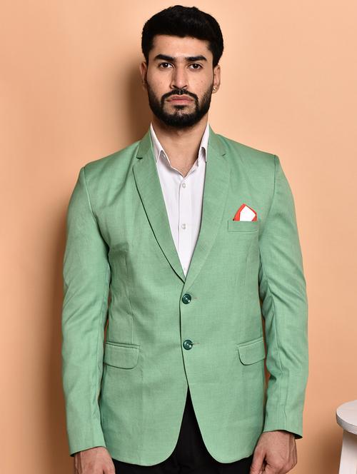 men solid single breasted long sleeve blazer - 21740145 - Very Small Image - 1