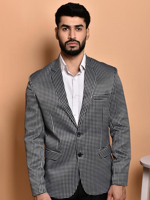 men printed single breasted casual blazer - 21740187 - Very Small Image - 1