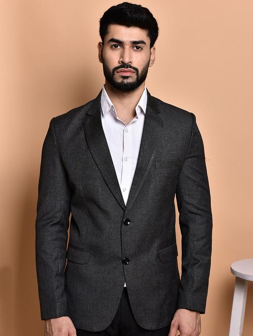 men solid single breasted long sleeve blazer - 21740192 - Very Small Image - 1