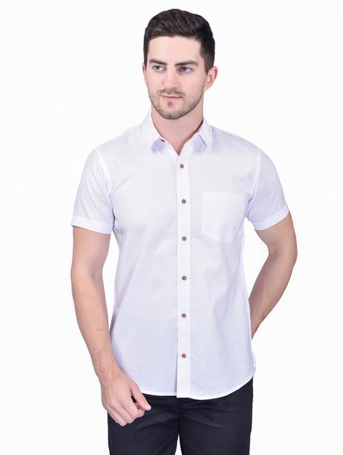 men solid short sleeve casual shirt - 21740211 - Very Small Image - 1