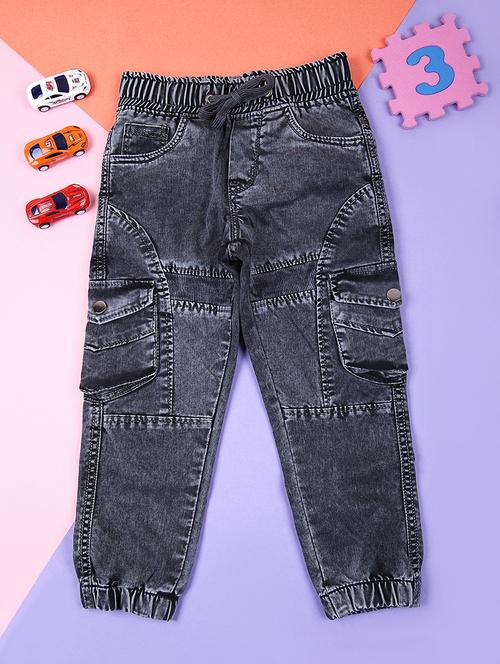 boys solid mid rise jogger cargo - 21740589 - Very Small Image - 1