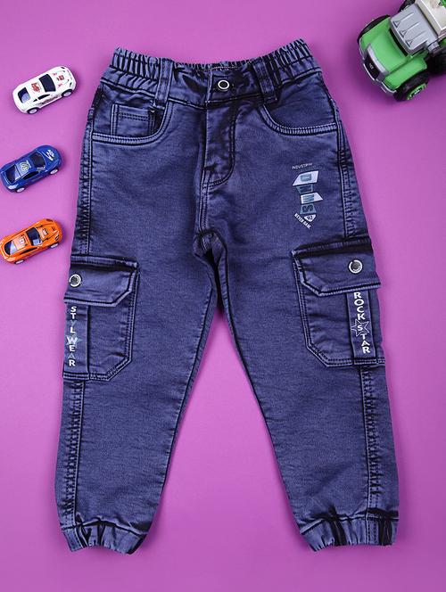 boys solid mid rise jogger cargo - 21740591 - Very Small Image - 1