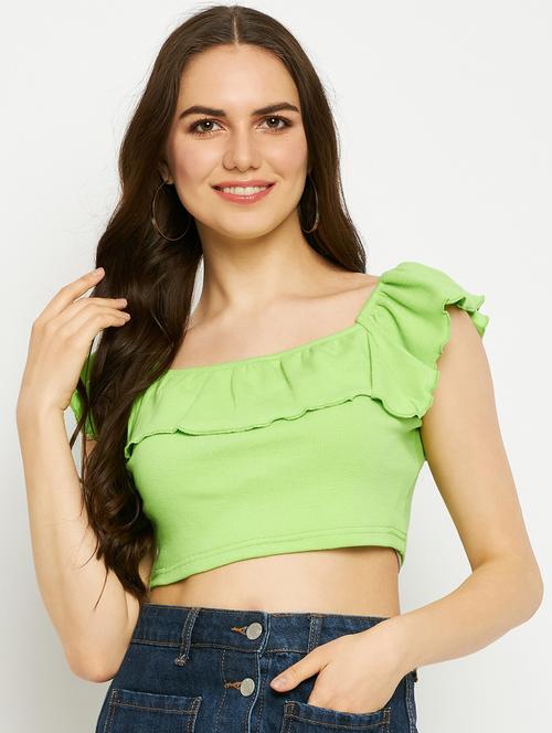 women solid crop top - 21741034 - Very Small Image - 1