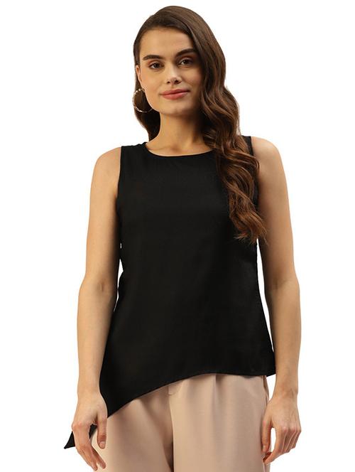 women solid sleeveless asymmetric top - 21741157 - Very Small Image - 1