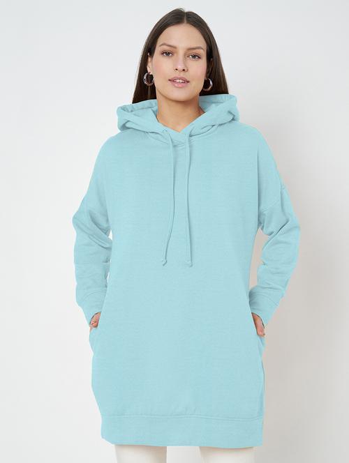 women plus size solid hooded long sleeves sweatshirt - 21741291 - Very Small Image - 1